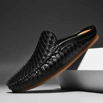 EFIM - CASUAL WOVEN PATTERN LEATHER HALF SLIPPERS