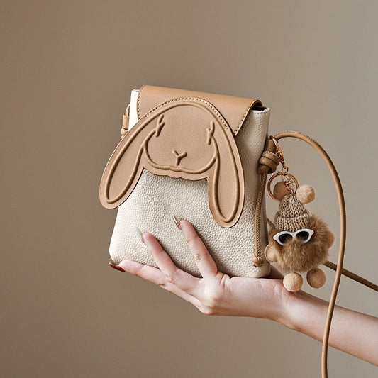 Rabbit Charm Mini Leather Bag