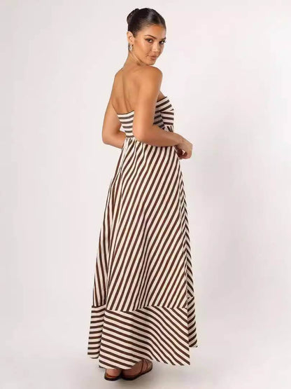 Savannah Striped Backless Maxi Dress - Odelis London