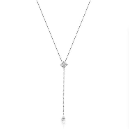 925 Silver Clover Y Necklace