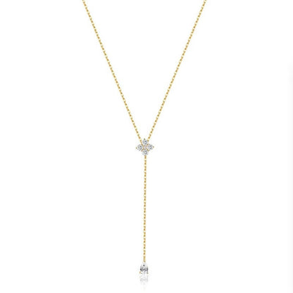 925 Silver Clover Y Necklace
