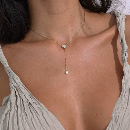 925 Silver Clover Y Necklace