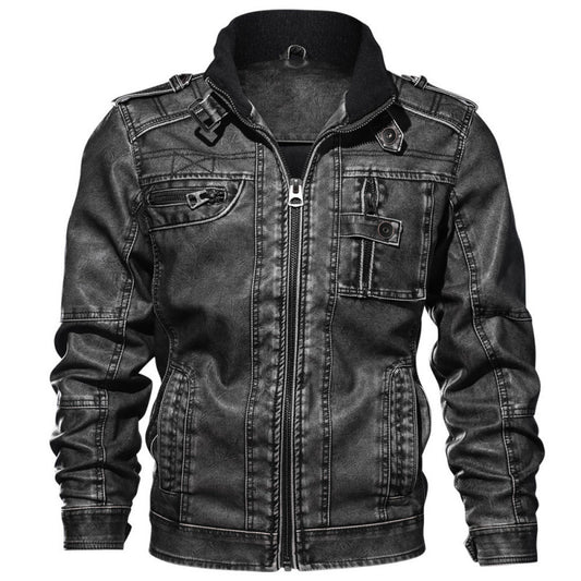 BlackForge™ Apex PU Leather Jacket