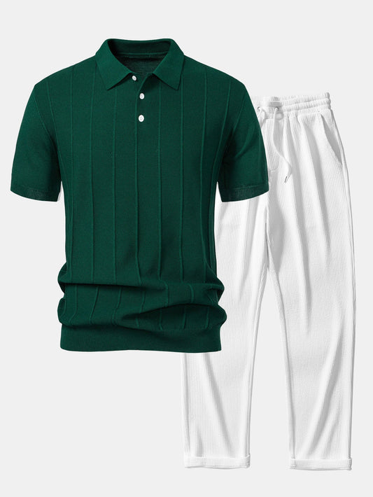 Ethan Stripe Polo & Pants Set