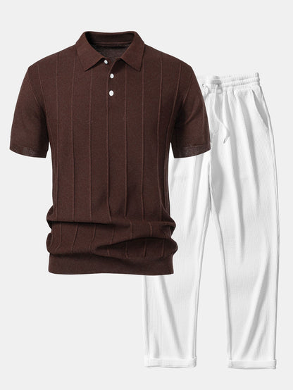 Ethan Stripe Polo & Pants Set