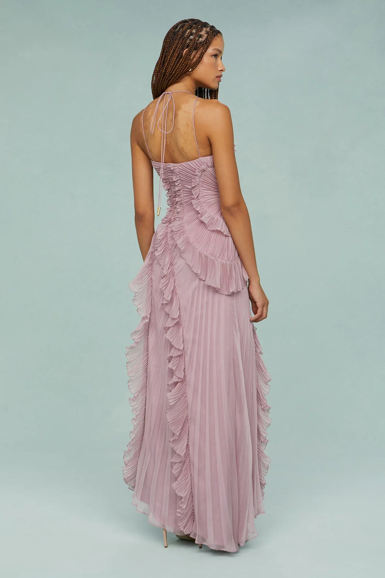 Ethereal Pleated Strappy Dress