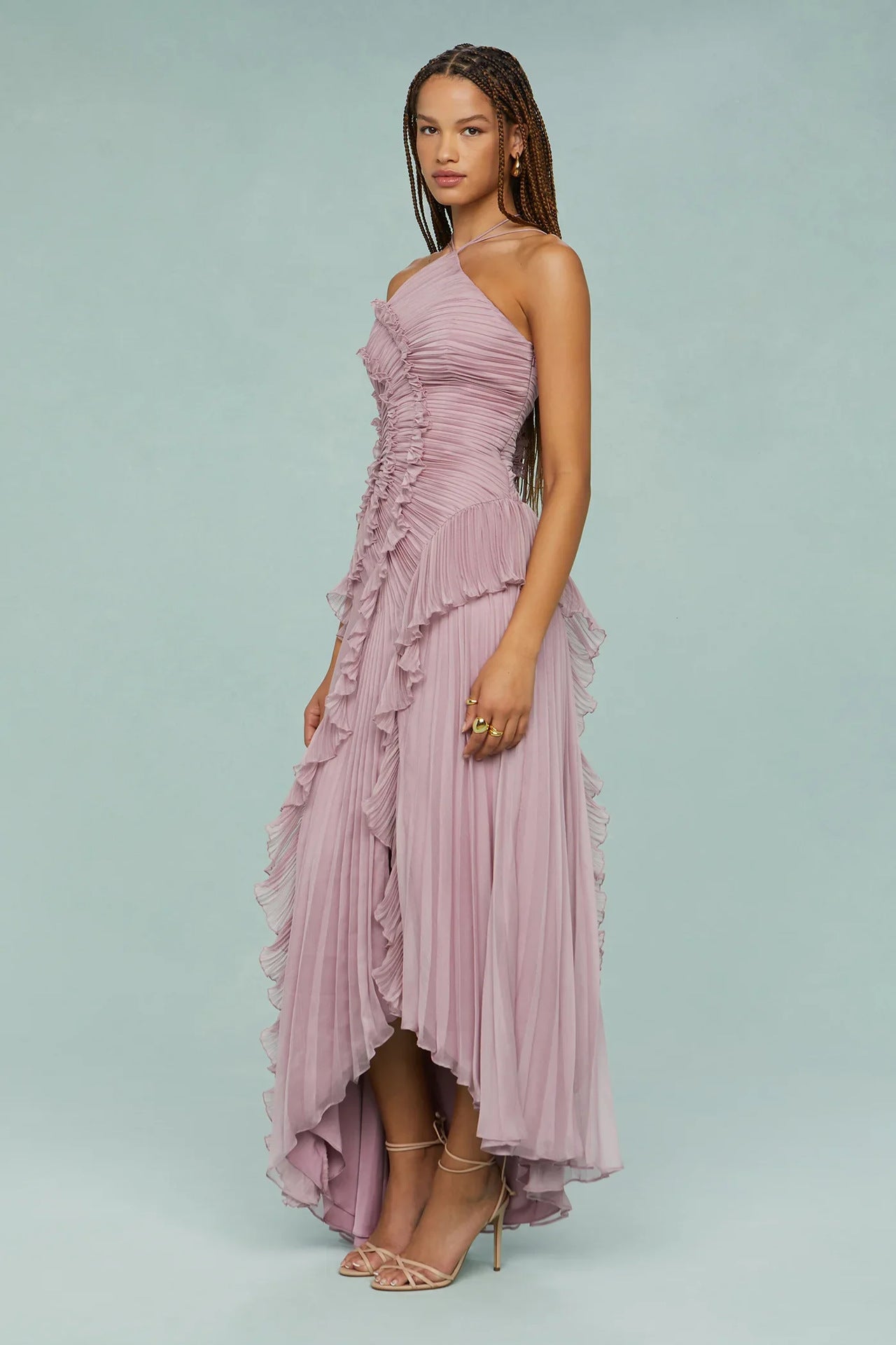 Ethereal Pleated Strappy Dress