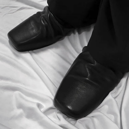 Draped Leather Loafer
